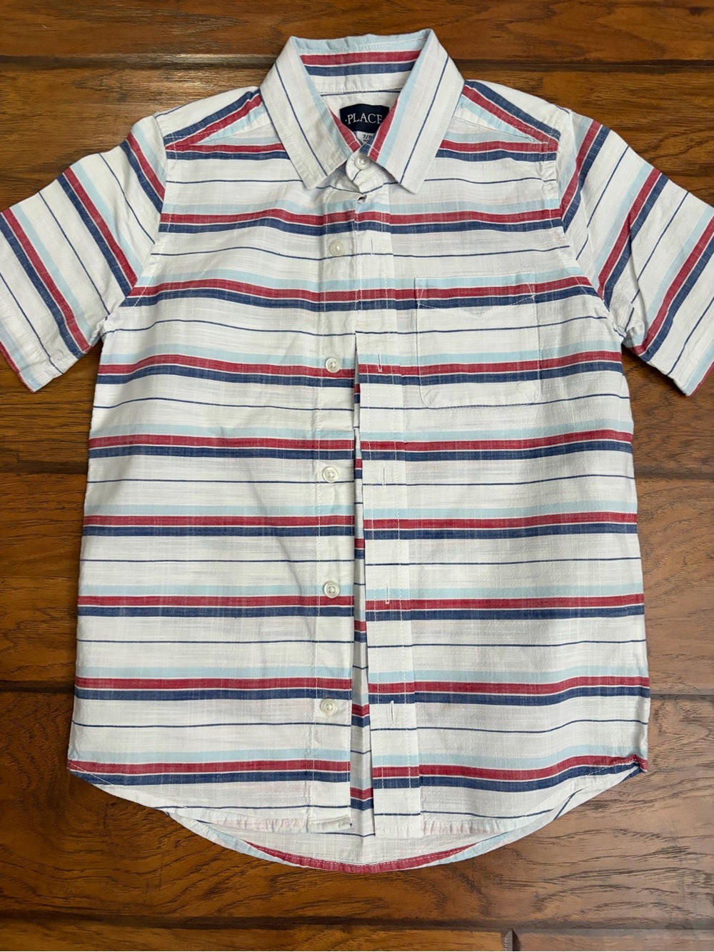 Boys Size 7/8 The Children’s Place Short Sleeve Button Down Shirt